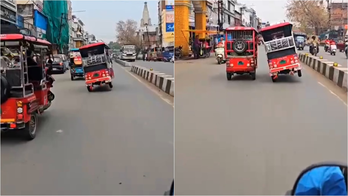 E-Rickshaw Stunt Video Viral: दो पहिए पर चलाया ई रिक्शा, वीडियो देख मुंह को आ जाएगा कलेजा