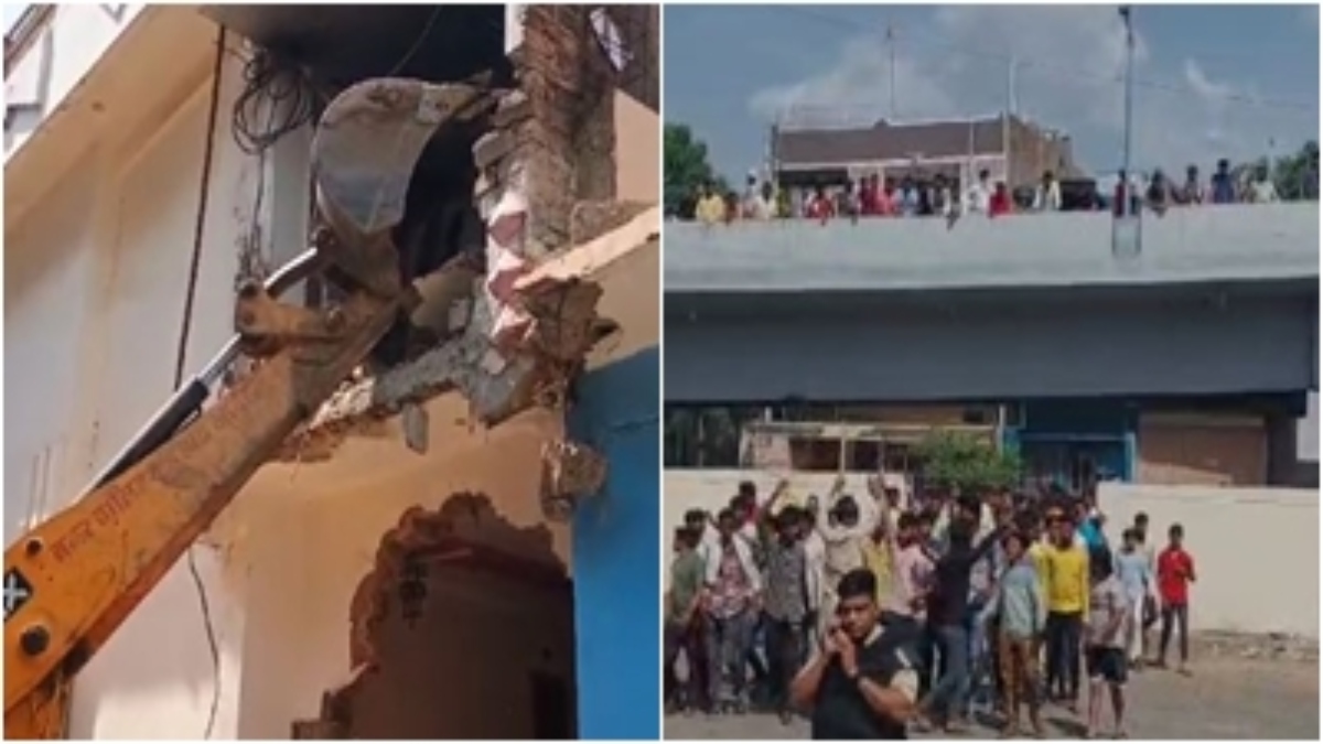 मंदिर परिसर में मिला गोवंश का अंग: बवाल मचने पर पुलिस ने संभाला मोर्चा, 2 आरोपी गिरफ्तार, घर पर चला बुलडोजर