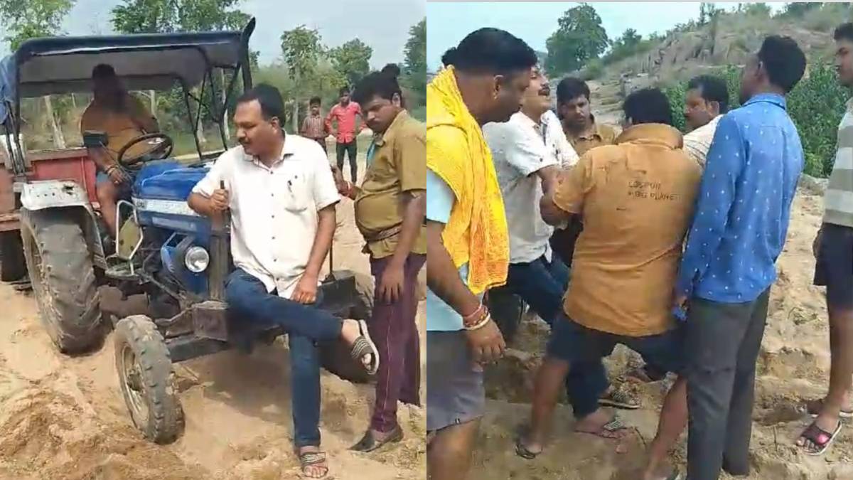 रेत उत्खनन और परिवहन को लेकर घमासान, भाजपा नेता ने बीच नदी में रोक दिया कांग्रेस नेता का ट्रैक्टर.. वीडियो वायरल