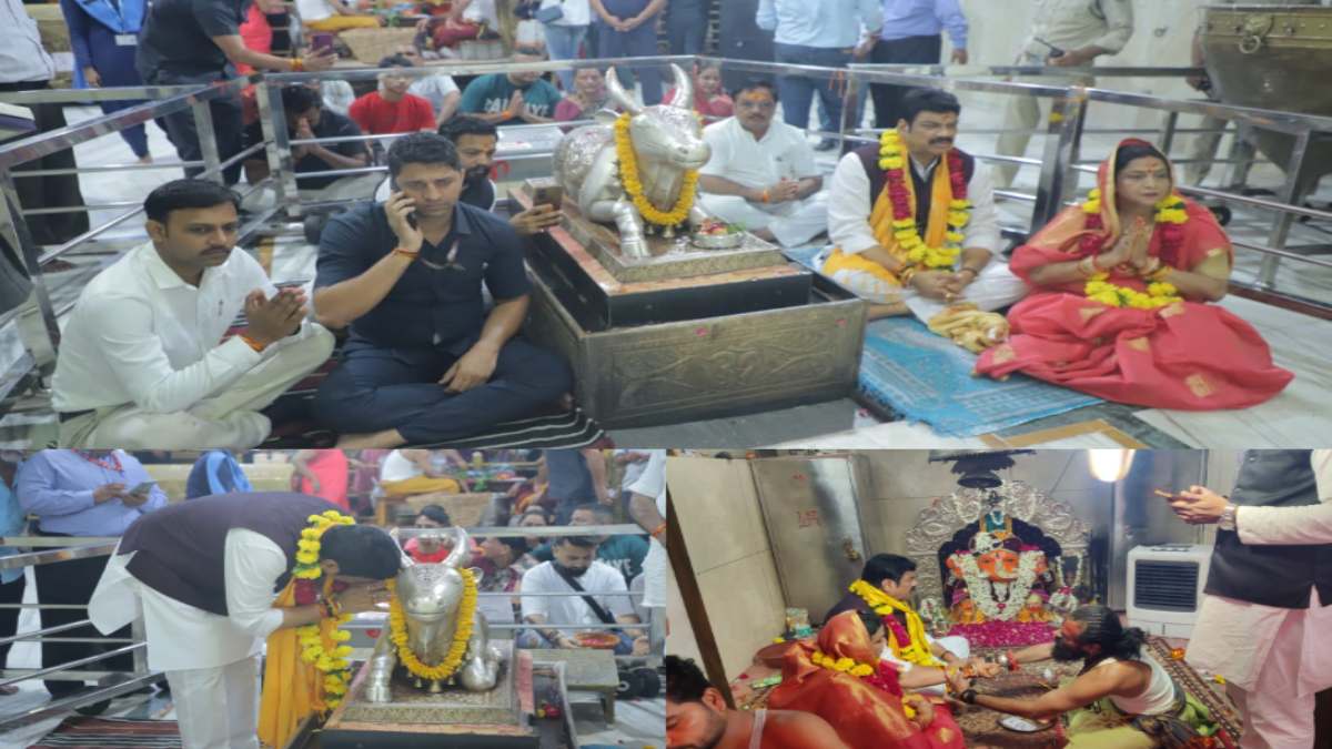 महाकाल के दरबार पहुंचे मंत्री गोविंद राजपूत, पत्नी संग किए भगवान महाकालेश्वर के दर्शन