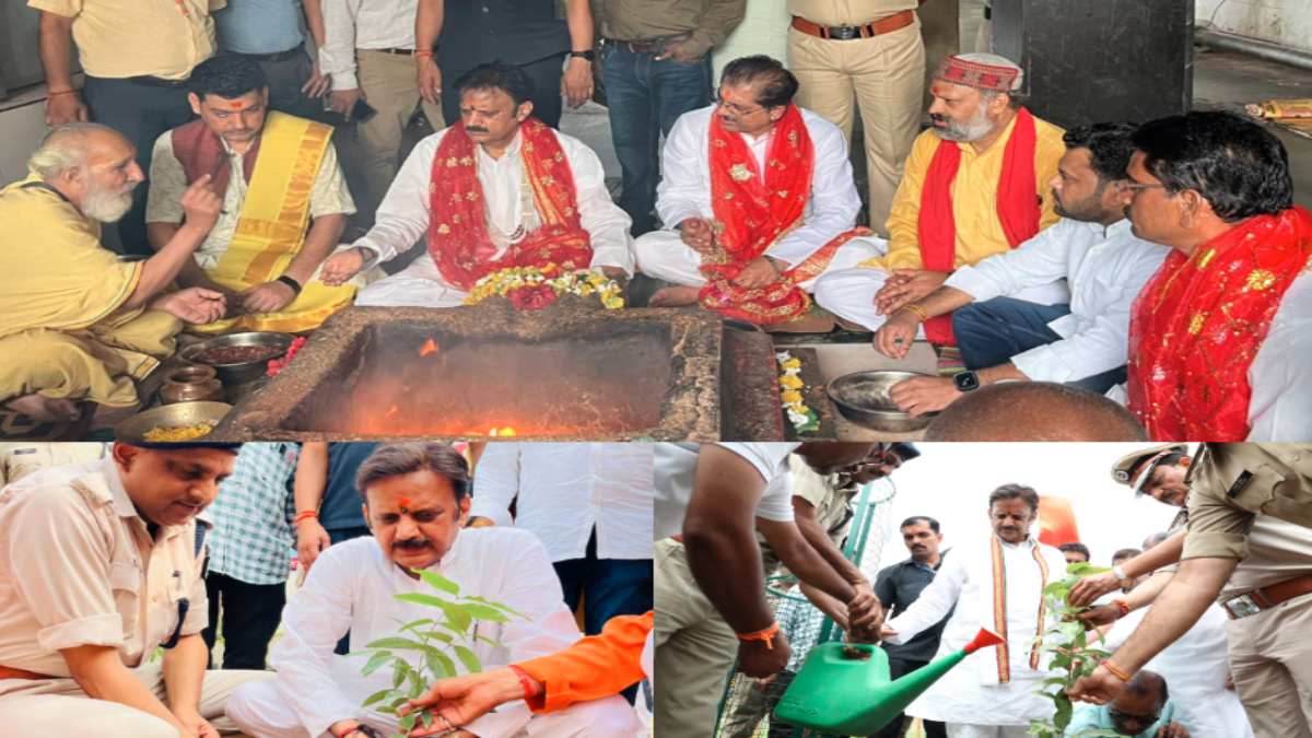 मैहर पहुंचे डिप्टी सीएम राजेंद्र शुक्ल: मां शारदा के किए दर्शन, एक पेड़ मां के नाम अभियान के तहत लगाए पौधे, जनता से की ये अपील