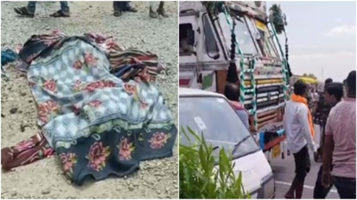 भीषण सड़क हादसे में 3 की मौत: ट्रक ने बाइक को मारी टक्कर, 4 साल की मासूम की हालत नाजुक, गुस्साए लोगों ने हाईवे किया जाम