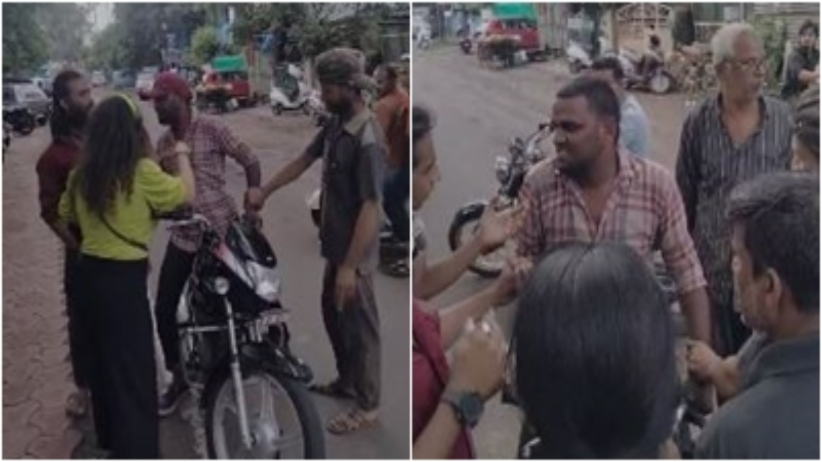 लड़की को छेड़ना मनचले को पड़ा भारी: कुछ इस तरह उतारा युवक के सिर से आशिकी का भूत, Video वायरल 
