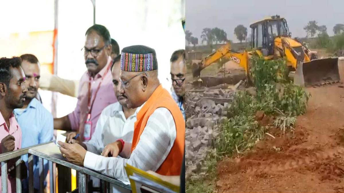 सीएम साय के पहले जनदर्शन में ग्रामीणों ने की थी अवैध कब्जे की शिकायत, दूसरे जनदर्शन से एक दिन पहले प्रशासन ने चलाया बुलडोजर