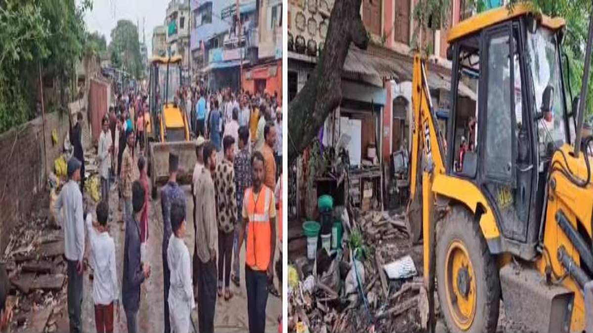 एक्शन में प्रशासन: खंडवा में अतिक्रमण पर चला बुलडोजर, कब्जाधारियों पर की चालानी कार्रवाई