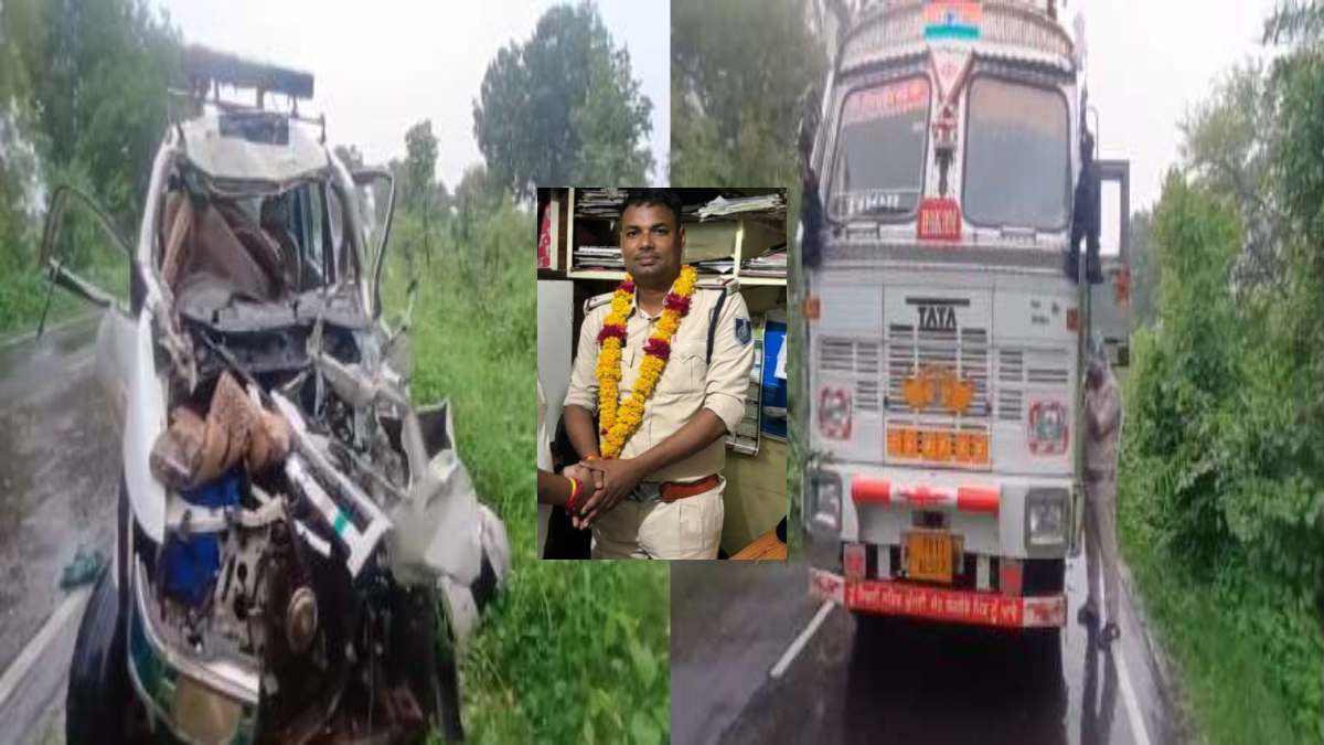 मोबाइल वैन और ट्रक की भिड़ंत: चौकी प्रभारी की मौत, 2 पुलिसकर्मी घायल