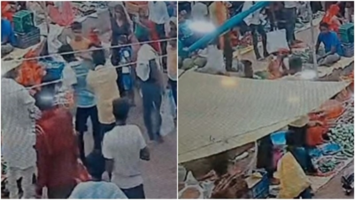 सब्जी खरीदने को लेकर बीच बाजार मारपीट: युवक को चप्पलों से पीटा, VIDEO वायरल  
