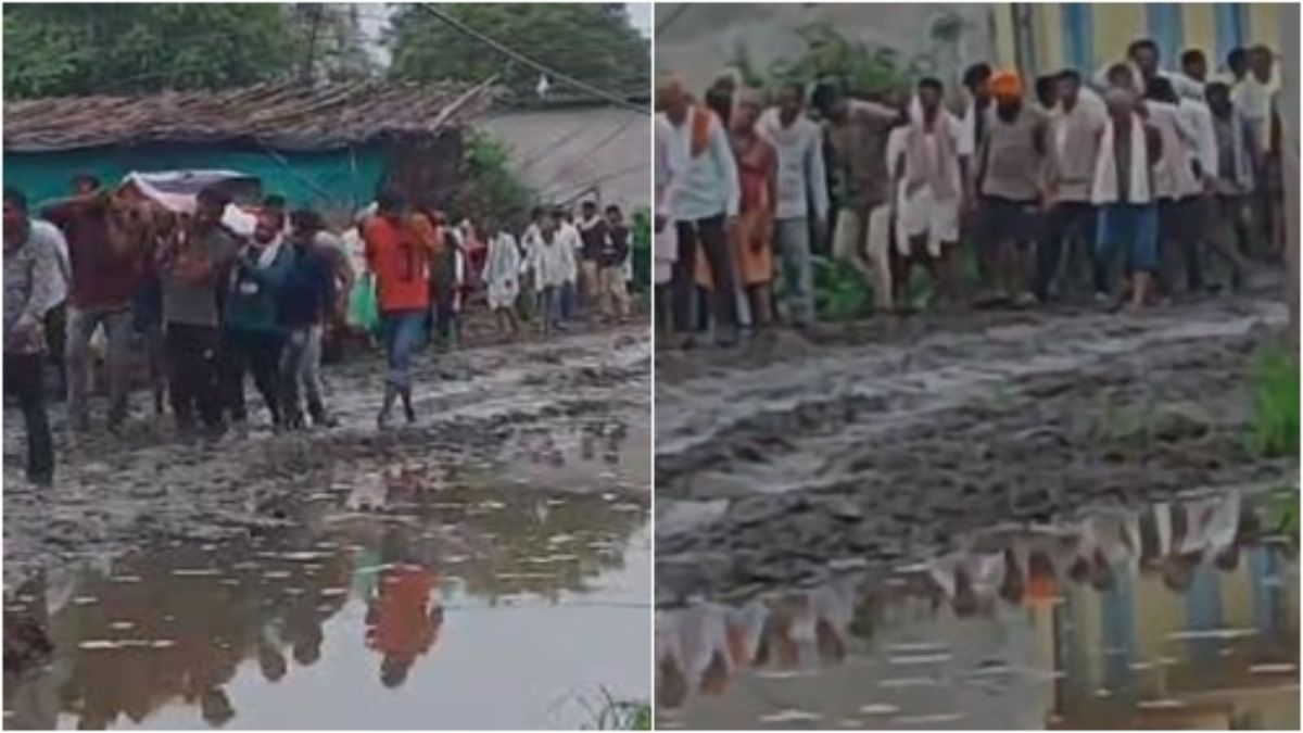 विकास के दावों की बारिश ने खोली पोल: अंतिम संस्कार के लिए भी कीचड़ से गुजरने को मजबूर हुए ग्रामीण, Video वायरल 