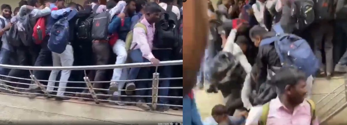 वेकैंसी-10 और पहुंचे 1800 लोगः भीड़ के कारण रेलिंग टूटने से भरभराकर गिरे लोग, कांग्रेस बोली- ये मोदी का ‘गुजरात मॉडल’ है- Gujarat Viral Video