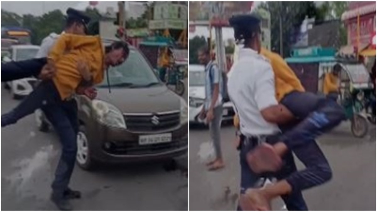 बाहुबली बना ट्रैफिक जवान: बीच चौराहे उत्पात मचा रहे नशेड़ी को सिखाया सबक, VIDEO वायरल    