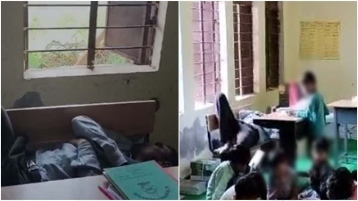 क्लास में खर्राटे लेते नजर आए गुरुजी, Video वायरल होते ही गिरी निलंबन की गाज