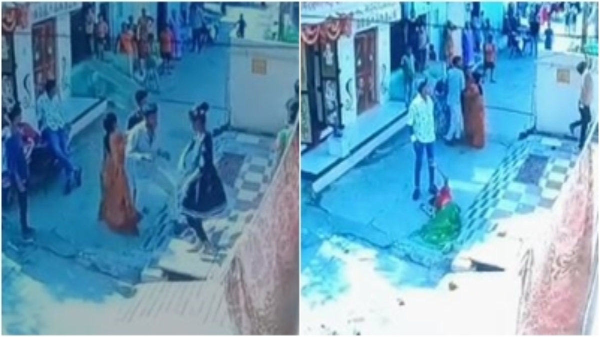 पति-पत्नी के विवाद में लड़ पड़े परिवार: महिलाओं को घर से खींचकर सड़क पर पीटा, वारदात CCTV में कैद