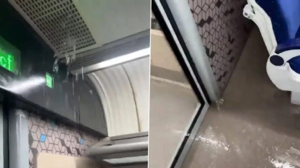 Vande Bharat Express Video: बारिश में ‘झरना’ बनी वंदे भारत एक्सप्रेस, दिल्ली से वाराणसी जा रही ट्रेन की छत से लीक होने लगा पानी, रेलवे का जवाब सुनकर पड़कर लेंगे अपना सिर
