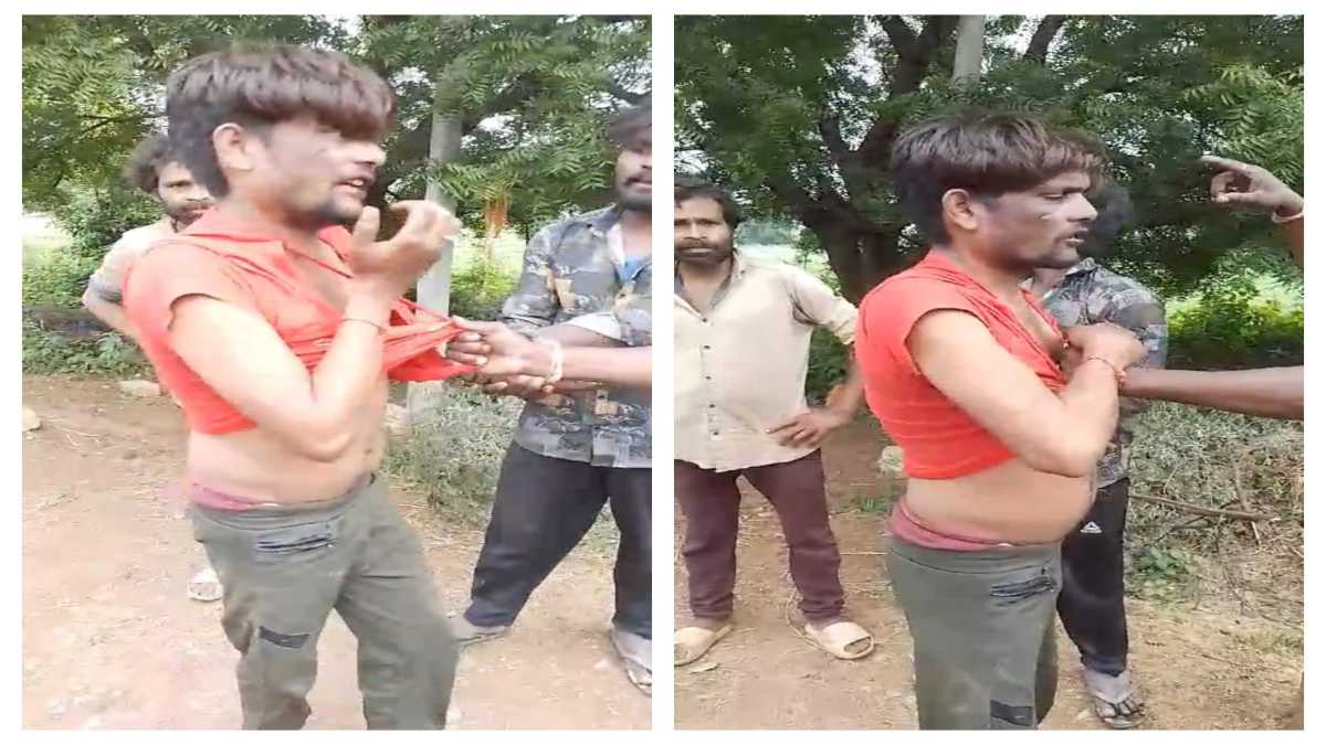 बकरी चुरा रहे दो युवकों को ग्रामीणों ने दबोचा, जमकर पिटाई कर किया पुलिस के हवाले, Video Viral
