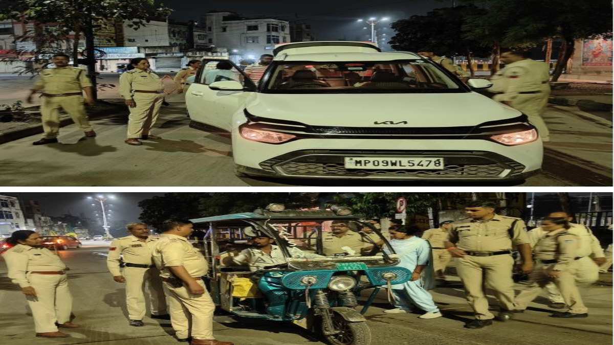 इंदौर पुलिस ने रातभर की कॉम्बिंग गश्तः एक हजार बदमाशों की चेकिंग, 311 बदमाशों पर हुई कार्रवाई