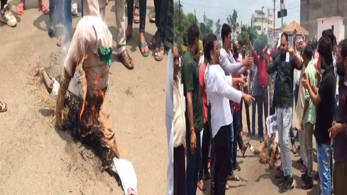AIMIM चीफ के बयान पर भड़के हिंदूवादी संगठन: ओवैसी का फूंका पुतला, दो-दो हाथ करने की कही बात