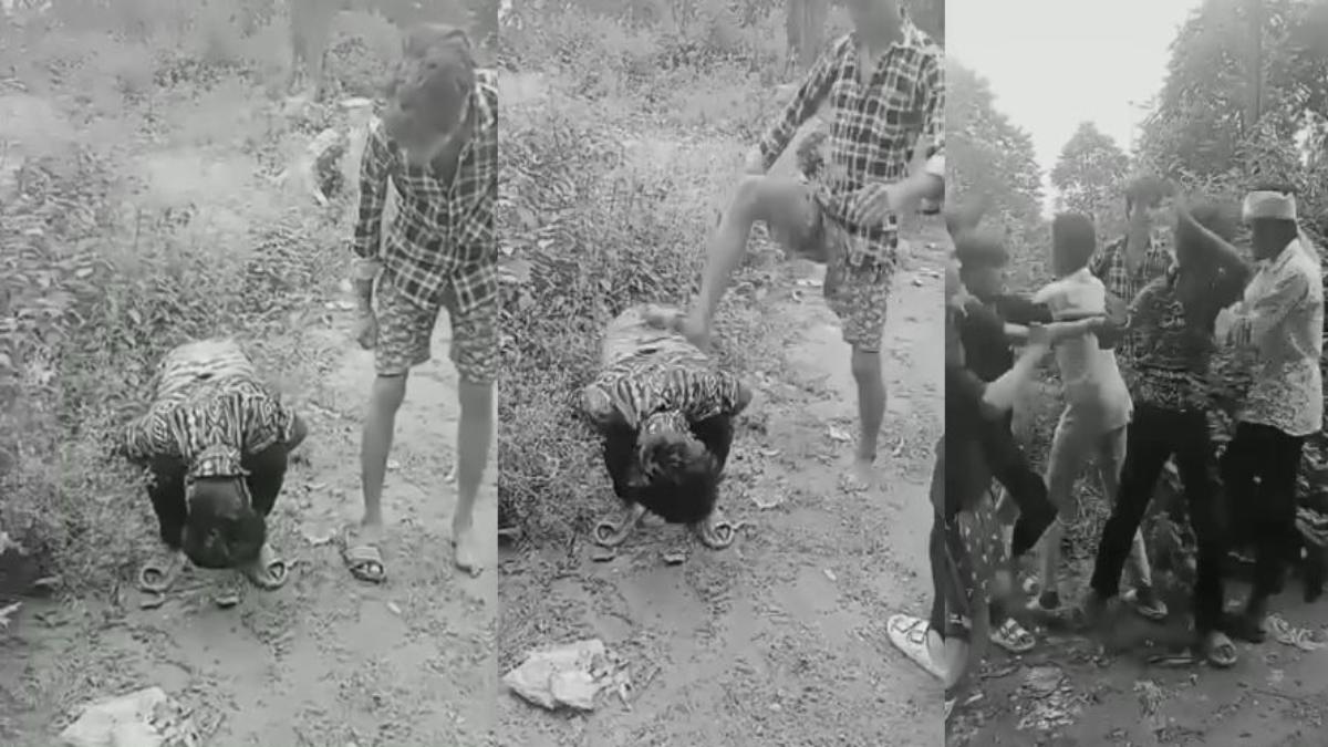 दबंग युवकों ने नाबालिग को बनाया मुर्गा: कुकड़ू कू नहीं बोलने पर की लात घूंसों से पिटाई, वीडियो वायरल