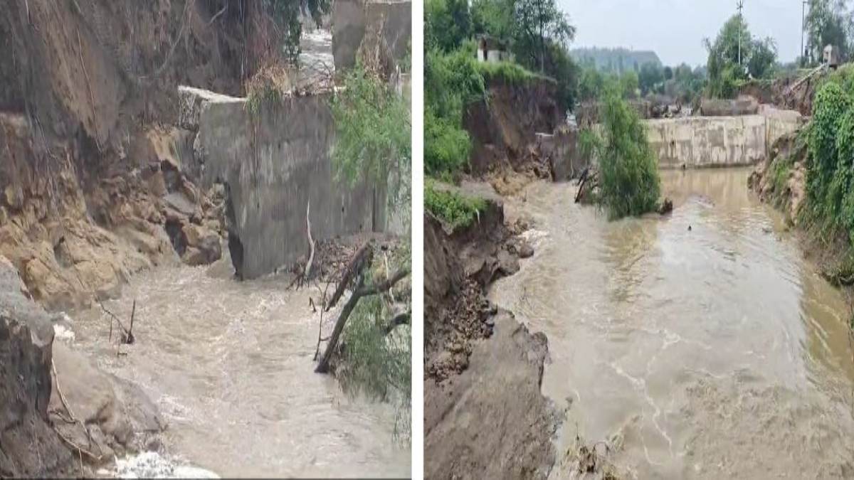 एक करोड़ का निर्माणाधीन स्टाप डेम बहाः बारिश ने खोली घटिया निर्माण की पोल