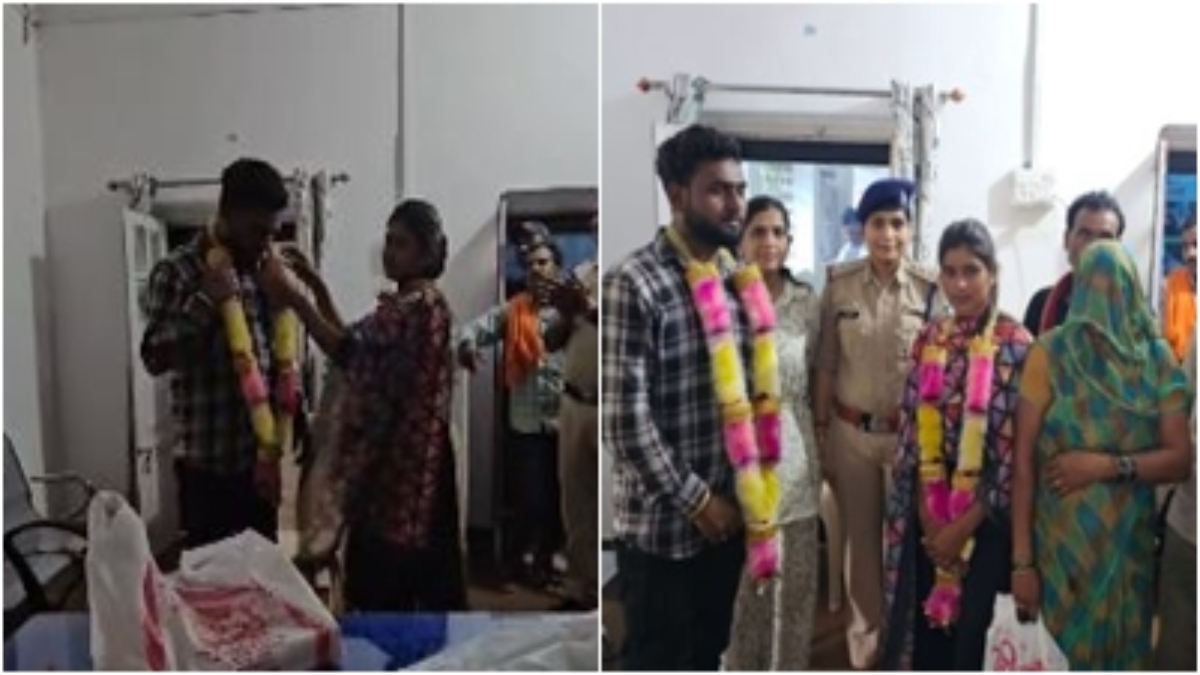 मियां बीवी राजी तो पुलिस बनी काजी: प्रेमी जोड़े ने थाने में रचाई शादी, बराती बने पुलिसकर्मी