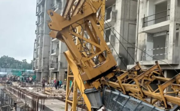 कटक में एससीबी अस्पताल विस्तार स्थल पर क्रेन गिरने से 3 श्रमिक गंभीर रूप से घायल