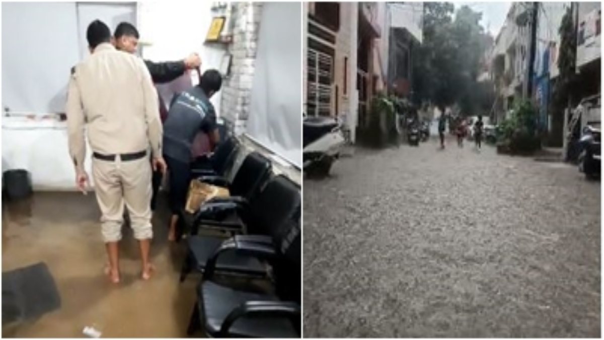 इंदौर में तेज बारिश से बिगड़े हालात: सड़के डूबी, थाने में घुसा पानी