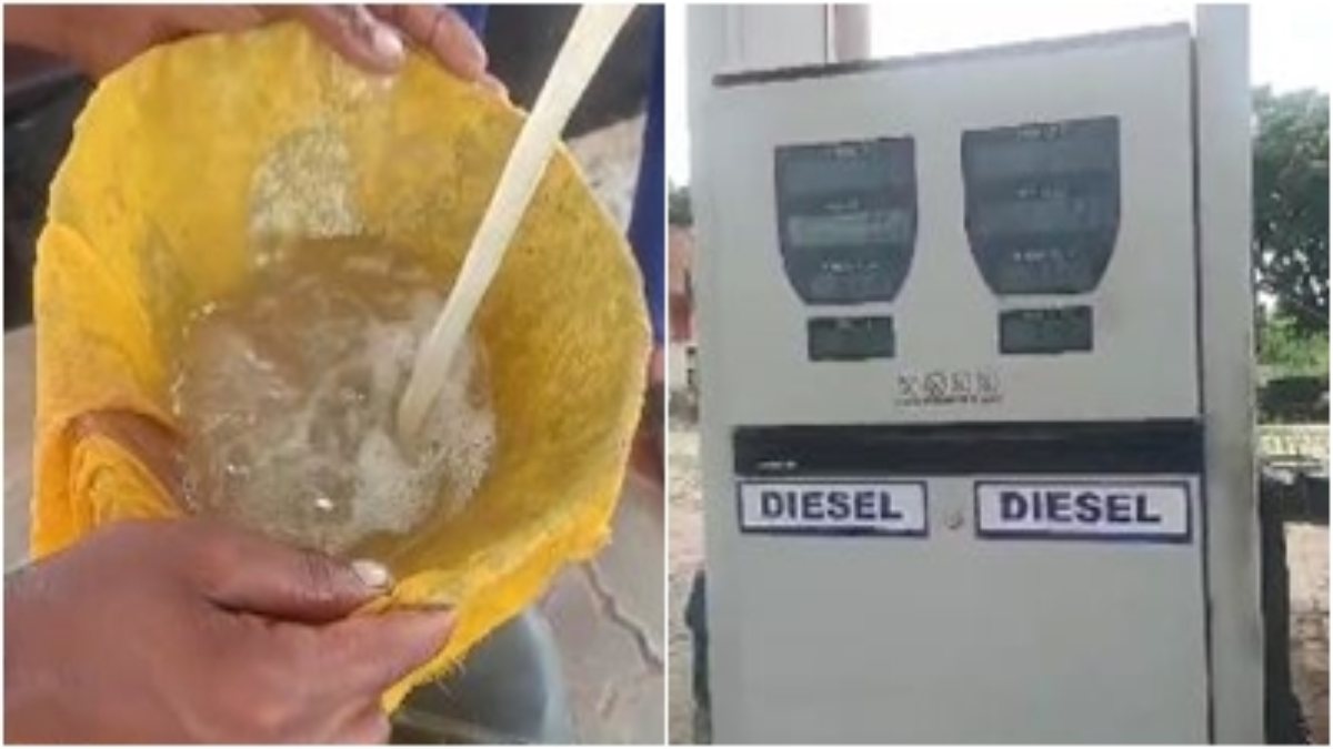 यहां पेट्रोल पंप से डीजल के साथ निकल रहा पानी और मिट्टी, किसानों ने किया हंगामा, Video बनाकर कलेक्टर से की शिकायत