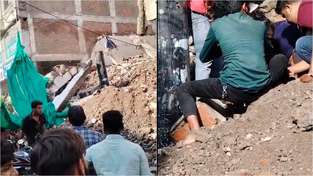 भोपाल में बड़ा हादसा: निर्माणाधीन बिल्डिंग गिरी, मलबे में दबे मजदूर को सुरक्षित निकाला