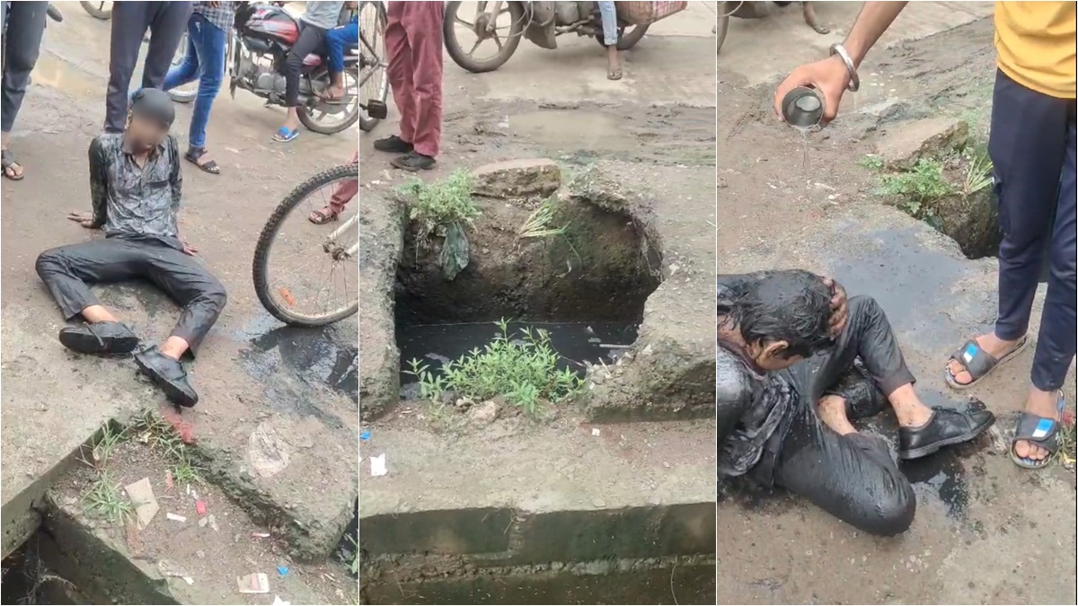 गुना में खुले नाले में गिरा स्कूल जा रहा छात्र: लोगों ने बचाई जान, नगर परिषद का अधूरा निर्माण बन रहा हादसों की वजह