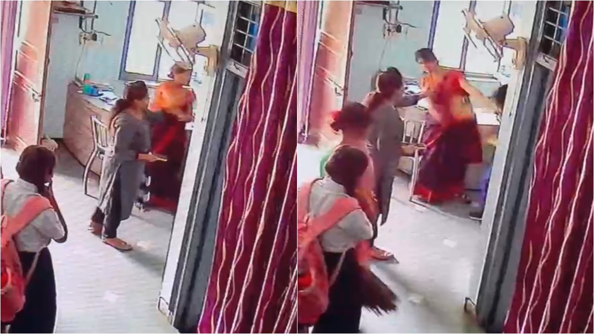 लेडी टीचर और स्टूडेंट के बीच फाइट: फीस न देने पर शिक्षिका ने की पिटाई, स्टूडेंट ने भी सबके सामने जड़ दिया थप्पड़, Video Viral