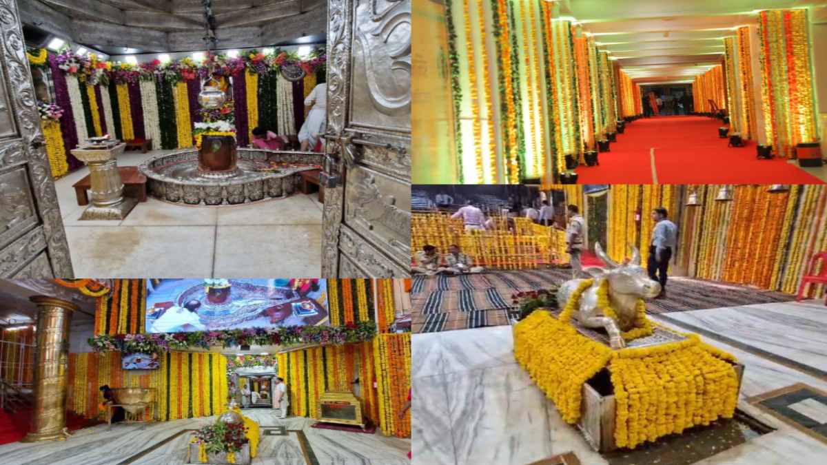 राष्ट्रपति के आगमन पर महाकाल मंदिर में खास तैयारी: नंदीहाल और गर्भगृह में राजसी साज-सज्जा, कोटितीर्थ कुंड के आसपास फूलों से की सजावट