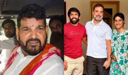 बृजभूषण शरण सिंह ने  विनेश और बजरंग पुनिया के कांग्रेस में शामिल होने पर कहा – उनका सच सामने आया