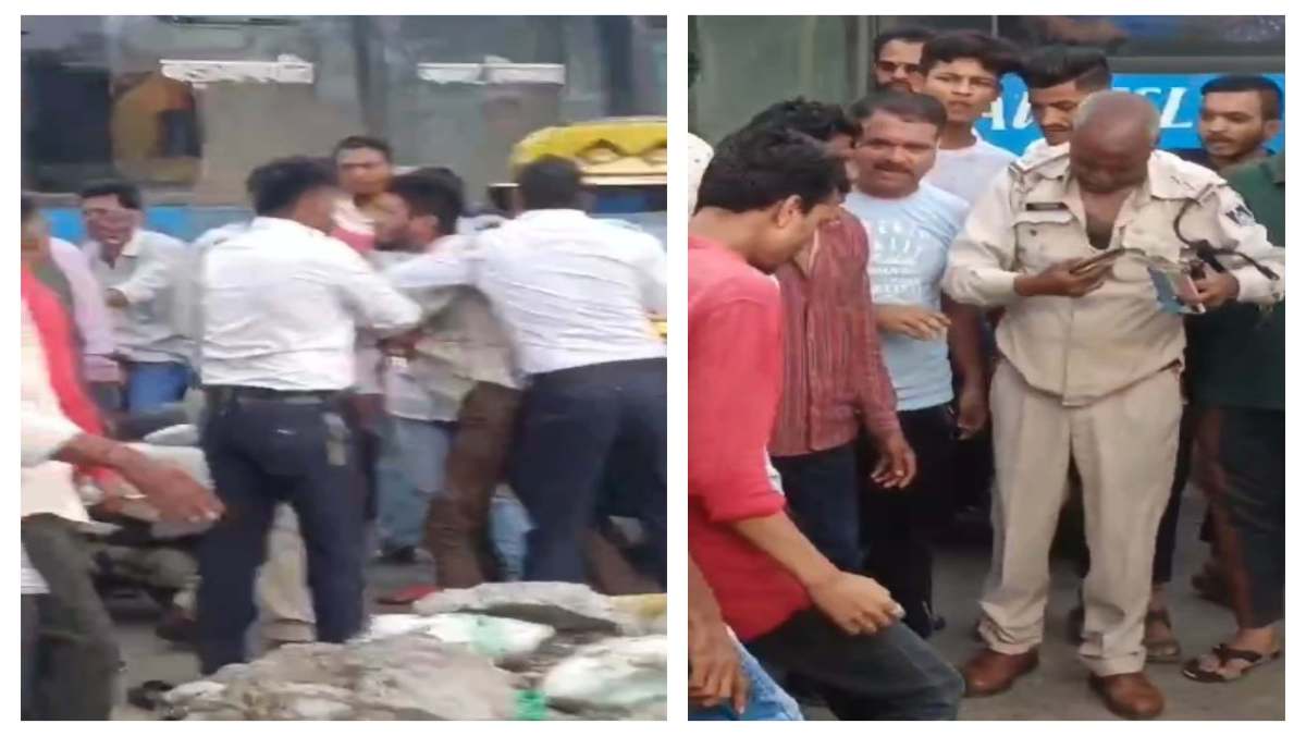 देखें Video- बदमाशों में पुलिस का इकबाल खत्म, बीच चौराहे ट्रैफिक पुलिसकर्मी से मारपीट, फाड़ दी वर्दी