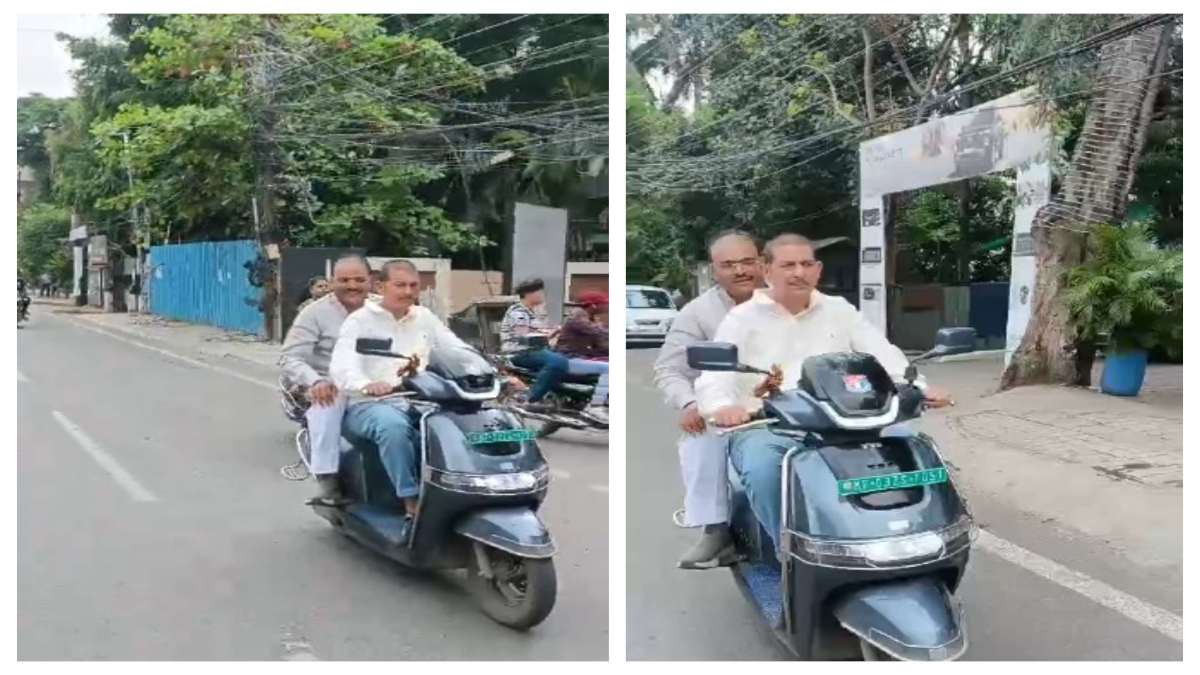 इंदौर में ‘नो कार डे’ पर BJP विधायक ने उड़ाई ट्रैफिक नियम की धज्जियां, बिना हेलमेट इलेक्ट्रिक बाइक पर चलाते Video Viral