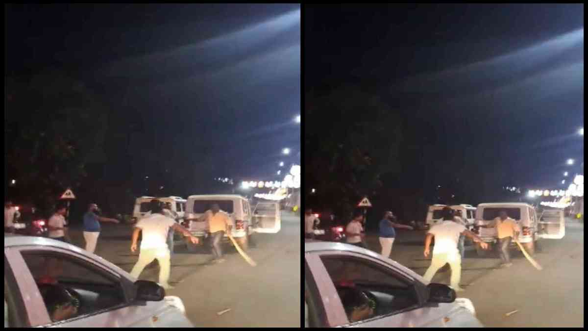 शराब कंपनी के कर्मचारियों की गुंडागर्दी: बीच सड़क वाहन रुकवाकर डंडे से की मारपीट, Video वायरल