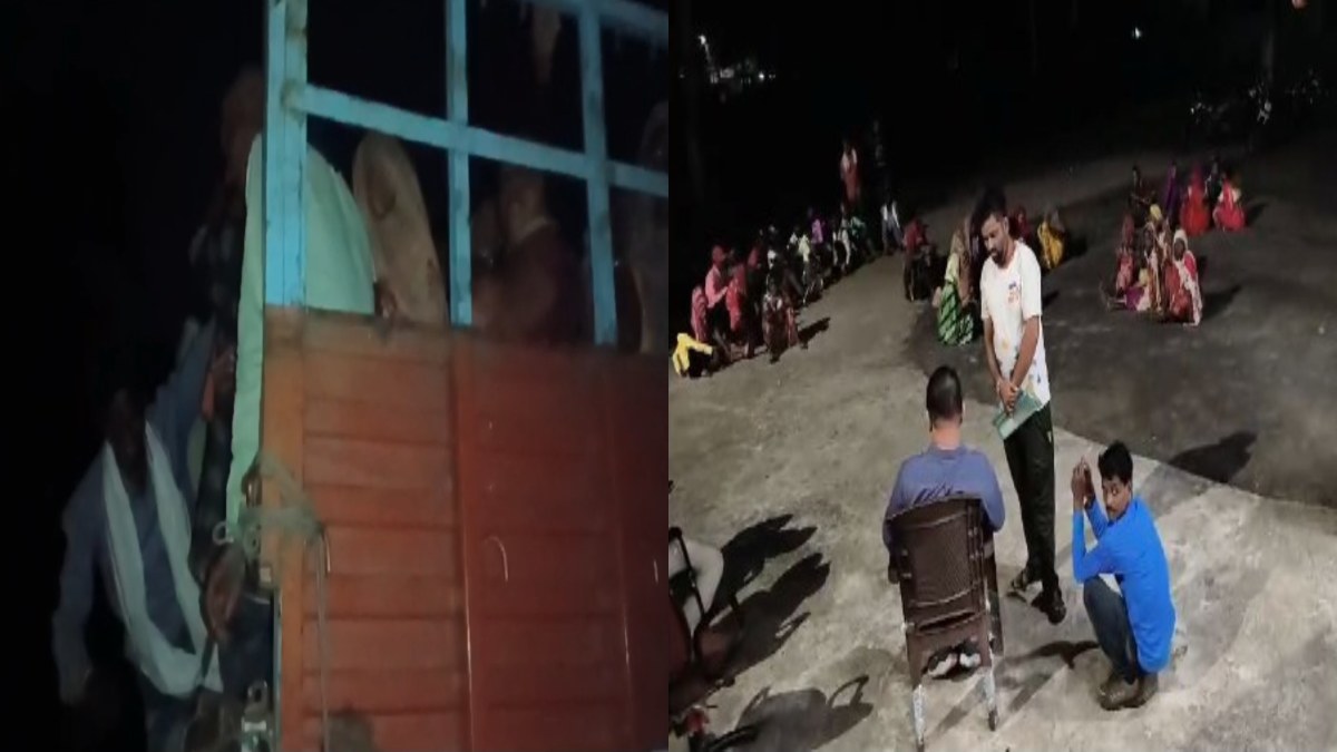 मजदूरों को ले जा रहा मिनी ट्रक पकड़ाया: मानव तस्करी की आशंका, बीजेपी जिला अध्यक्ष ने की थी शिकायत, पूछताछ में जुटी पुलिस