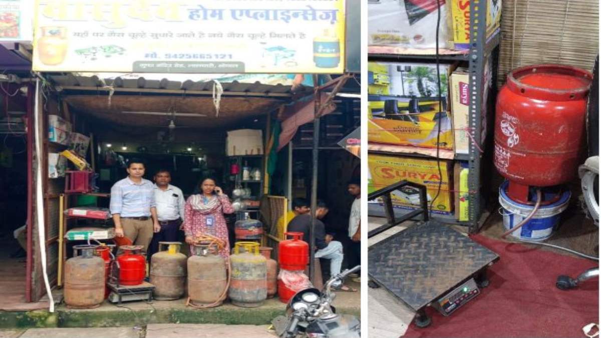 खाद्य विभाग की छापेमारीः तीन प्रतिष्ठानों से बड़ी संख्या में घरेलू- कमर्शियल गैस सिलेंडर और रिफिलिंग के सामान जब्त