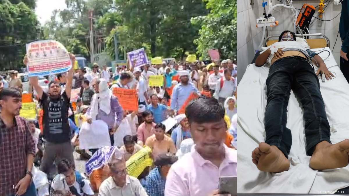 69000 शिक्षक भर्ती मामला : आरक्षित वर्ग आंदोलन के दौरान अभ्यर्थी को आया अटैक, डिप्टी सीएम आवास के बाहर दे रहे थे धरना