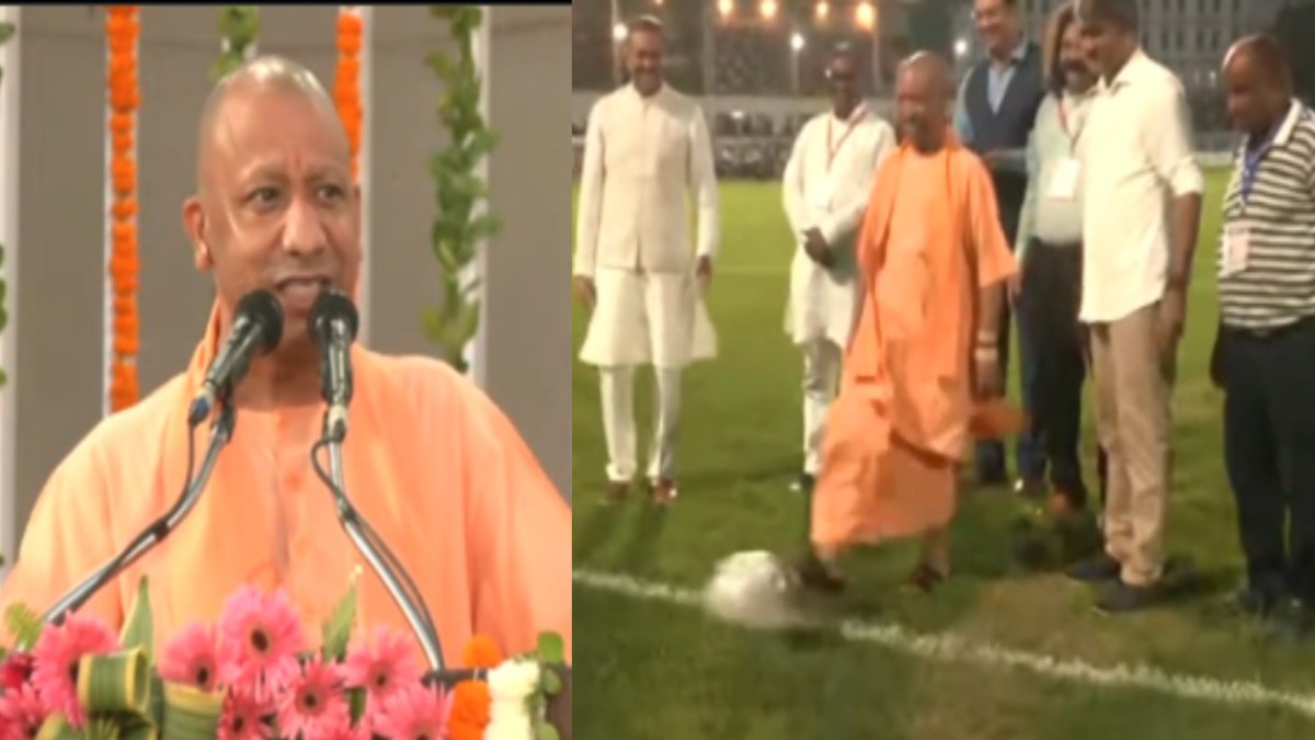 CM योगी ने किया फुटबॉल मैच का शुभारंभ, दर्शकों से कहा- इतनी तेज आवाज लगाएं कि बंगाल तक सुनाई दे