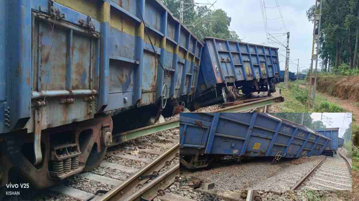 पटरी से डिरेल हुई ट्रेन, ट्रैक को क्लियर करने रातभर डटी रही 30 लाेगों की टीम