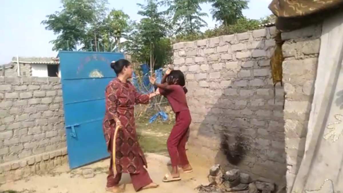 सरगुजा में महिला की गुंडागर्दी, बच्ची और युवक की पिटाई करते VIDEO वायरल
