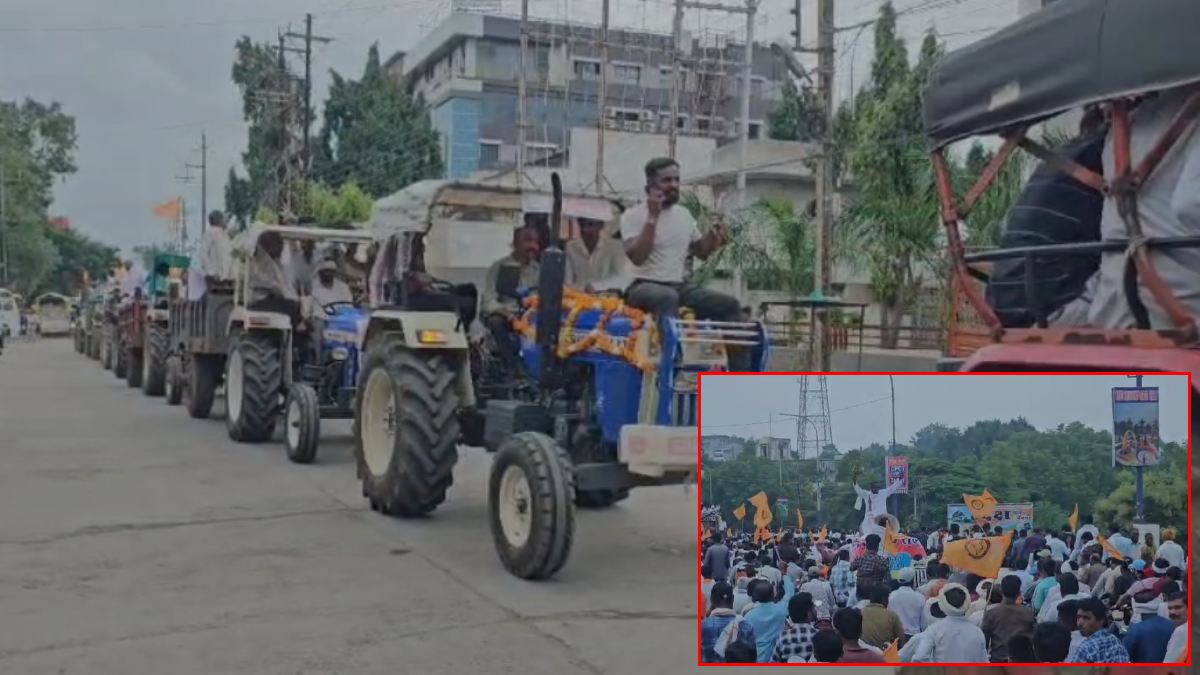 खंडवा में किसानों का प्रदर्शन: सोयाबीन की MSP को लेकर सड़कों पर उतरे 5 हजार किसान, 200 से ज्यादा ट्रैक्टर-ट्रॉली के साथ निकाली आक्रोश रैली