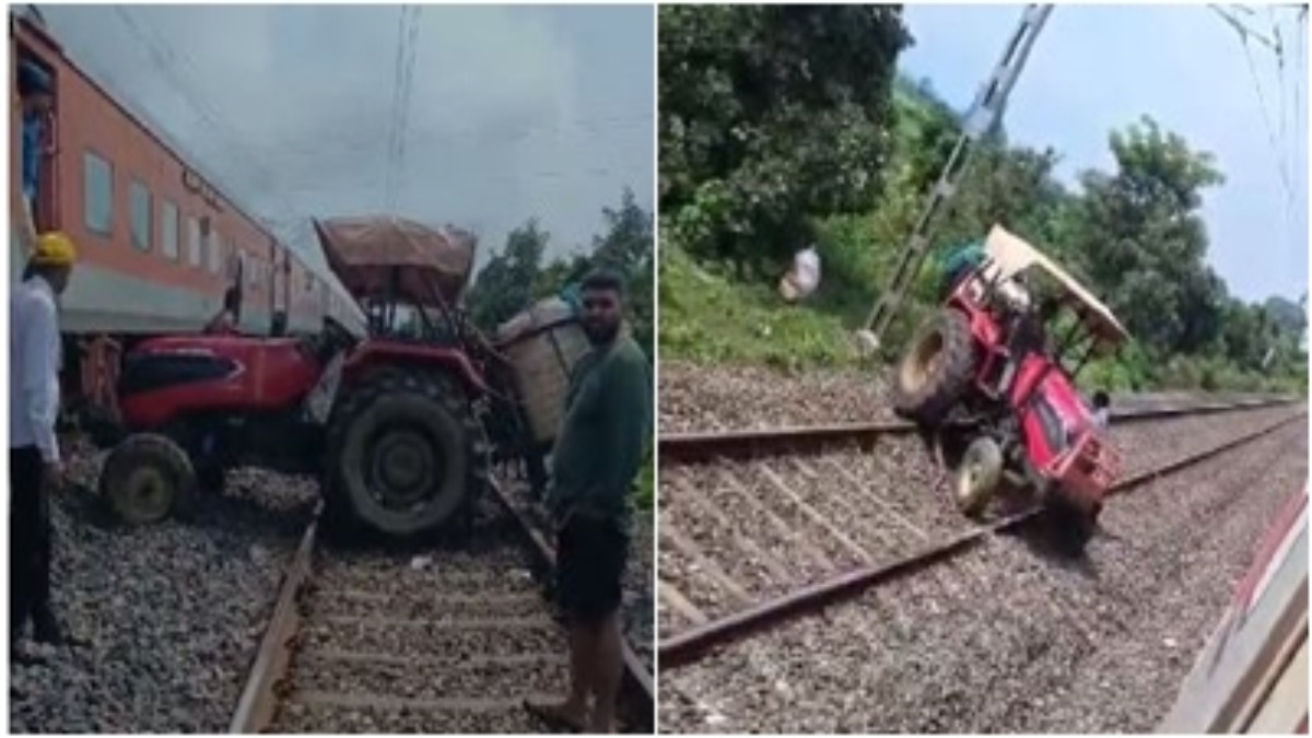 रेलवे ट्रैक पर अचानक आ गया ट्रैक्टर: यात्रियों में मचा हडकंप, जानिए फिर क्या हुआ