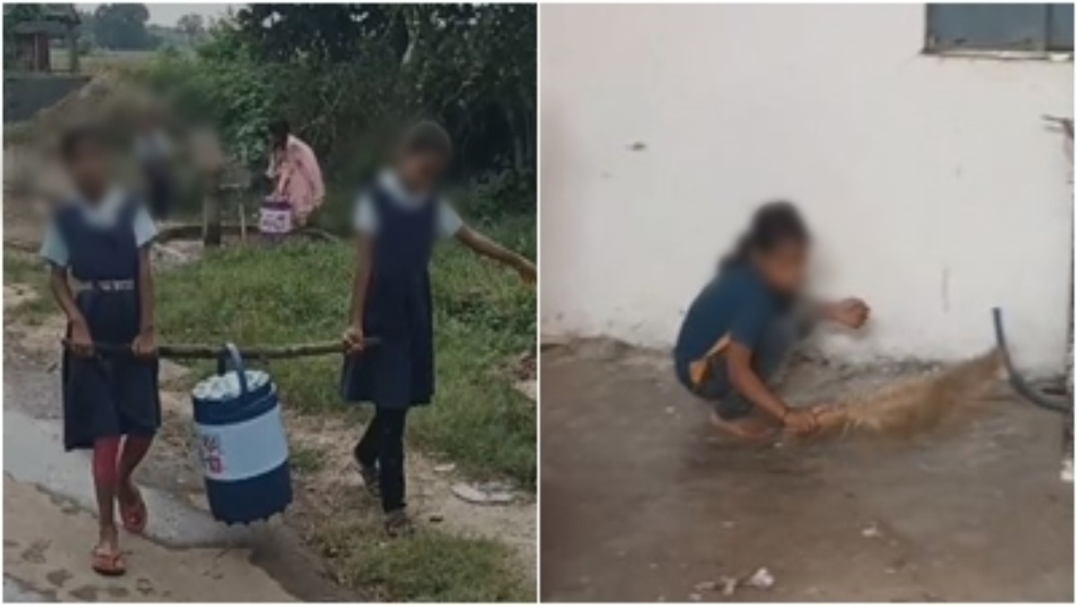 शिक्षा मंत्री जी…ऐसे में कैसे पढ़ेंगे ‘नौनिहाल’ ? पढ़ाई के पहले छात्र लगाते हैं झाड़ू, भरते हैं पानी, कैसे गढ़ेंगे भविष्य