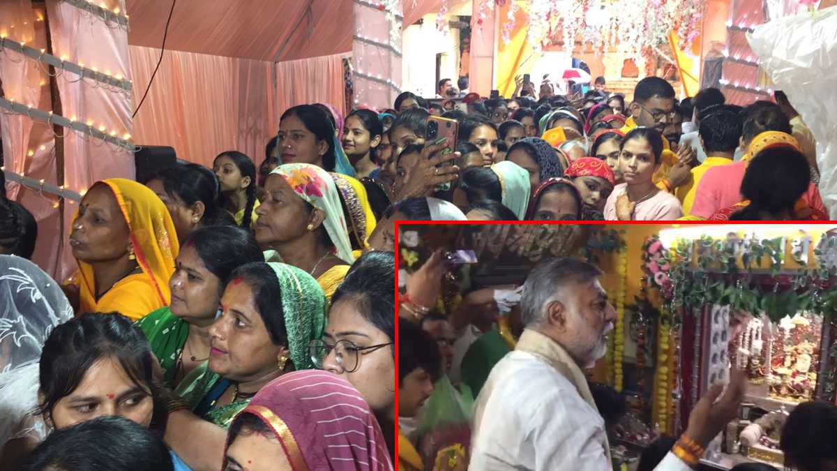 राधा अष्टमी पर पंचायत मंत्री ने किए राधा रानी के दर्शन, साल में एक बार खुलने वाले मंदिर में लगी भक्तों की भीड़