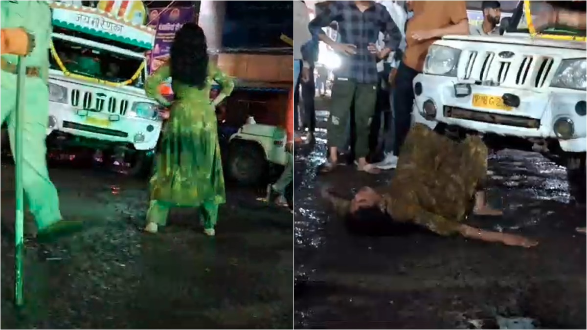 ओ स्त्री नशा उतार के आना! शराबी महिला ने बप्पा को ऐसे दी विदाई, वाहन के सामने किया नागिन डांस, Video Viral