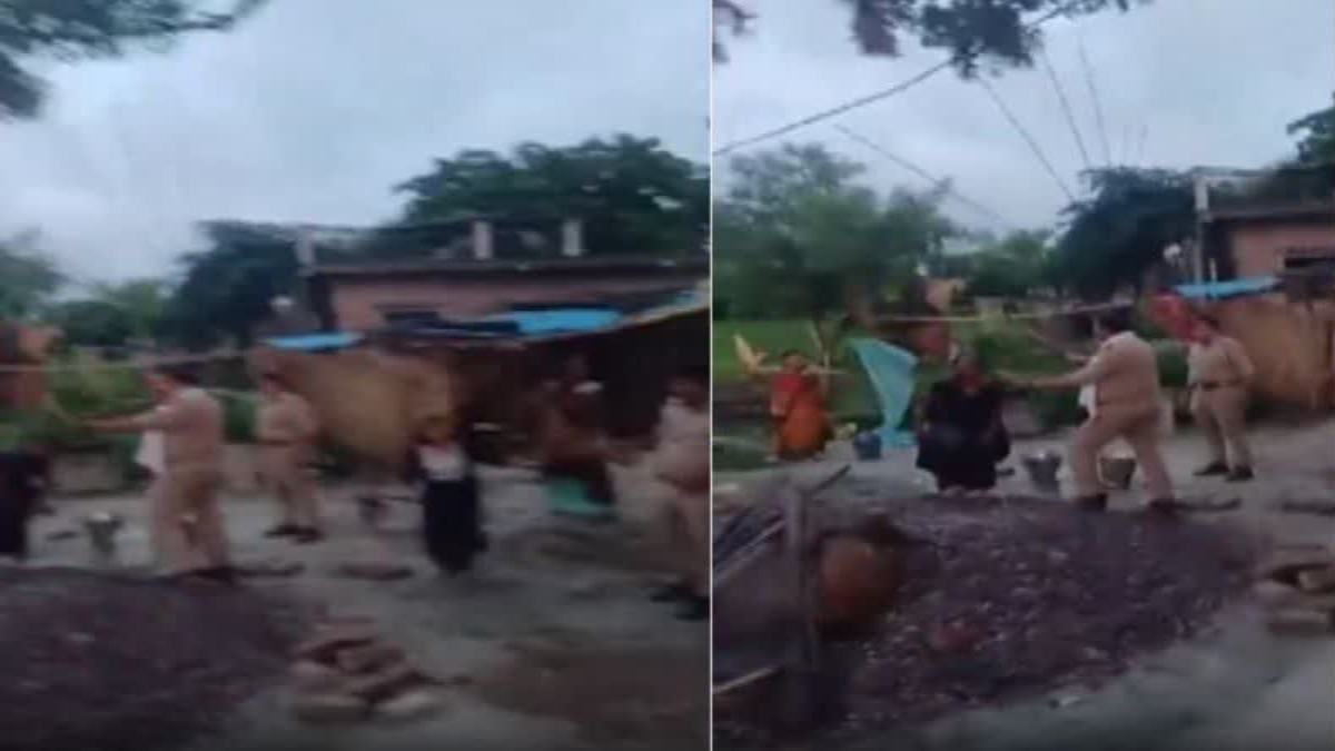 अब पुलिस को कौन बचाएगा? जान बचाकर भागते दिखे कानून के रखवाले, महिलाओं के हमले में 4 खाकी वाले घायल, VIDEO वायरल