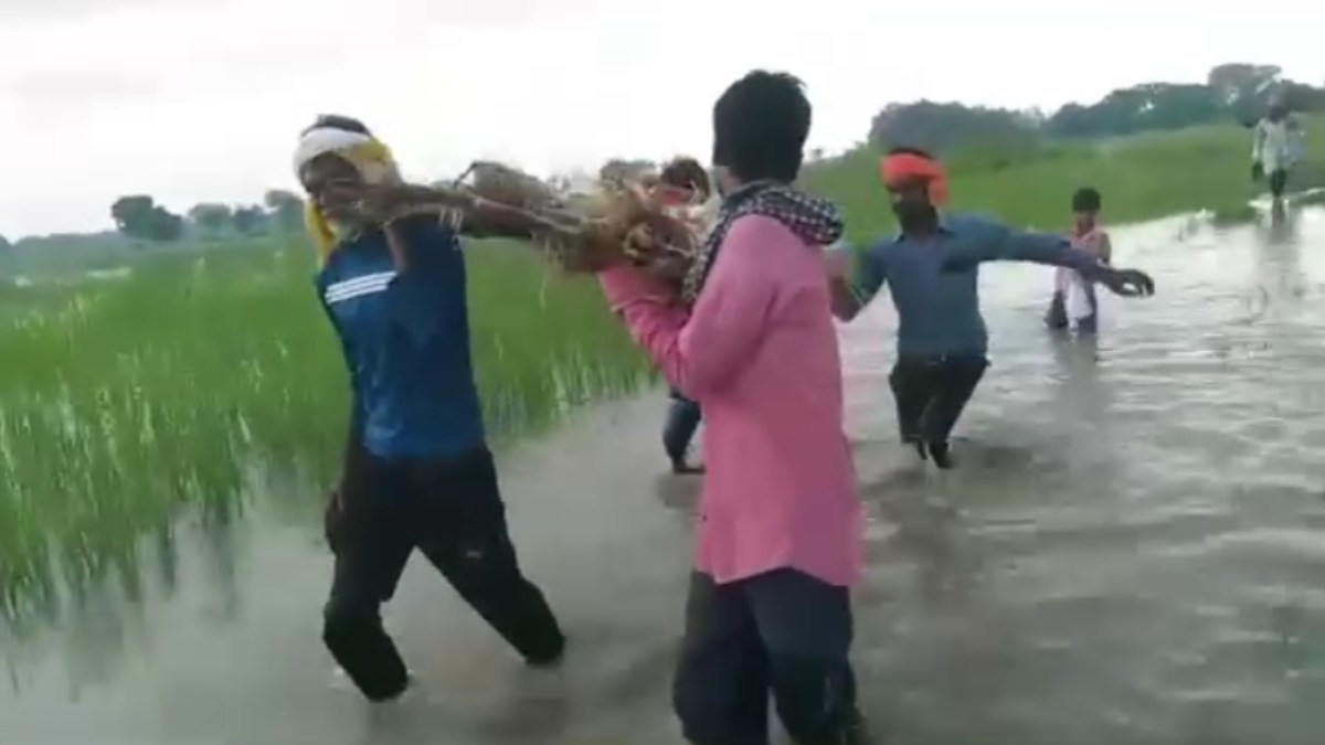कमर तक पानी और कंधे पर आदिवासी की अर्थी, मानवता को शर्मसार करता ये Video