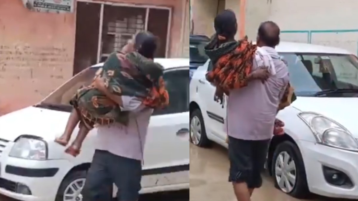 UP में बदहाली ही बदहाली : मेडिकल कॉलेज में स्ट्रेचर न मिलने पर मां को हाथों से उठाकर ले गया बेटा, Video वायरल