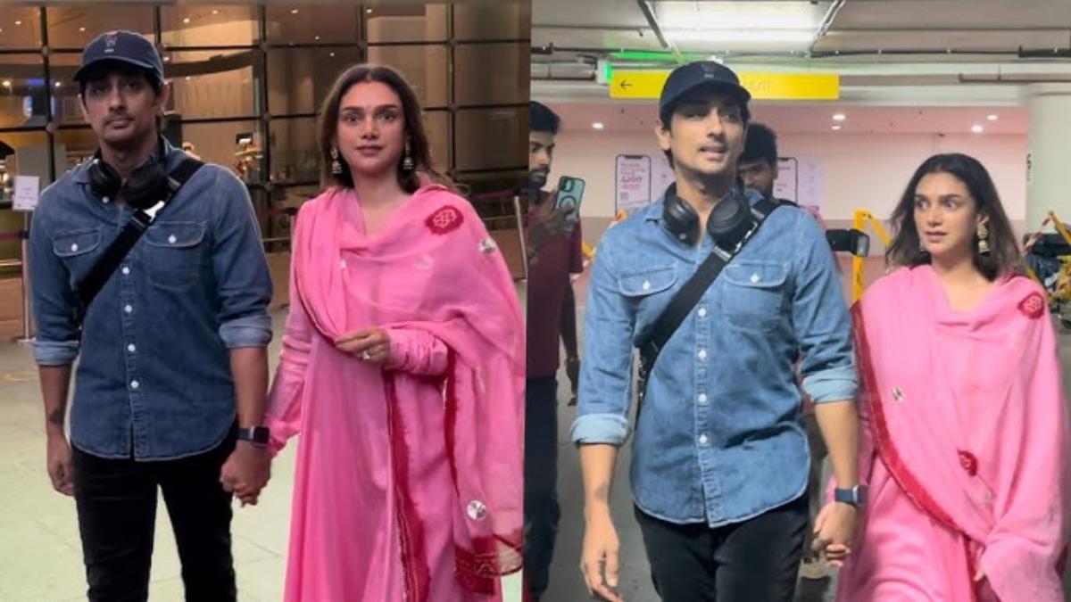 शादी के 4 दिन बाद एयरपोर्ट पर हाथों में हाथ डाले दिखे Aditi Rao Hydari और Siddharth, एक्ट्रेस की सादगी ने जीता सबका दिल …