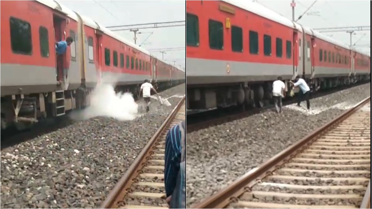 ट्रेन के AC कोच से अचानक निकलने लगी चिंगारी, धुआं देख यात्रियों में मचा हड़कंप, देखें Video
